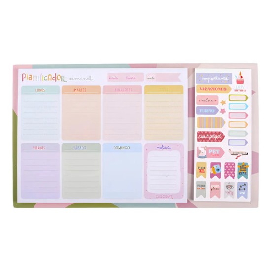 Planificador Semanal Con Stickers Decorativos Ibi Craft