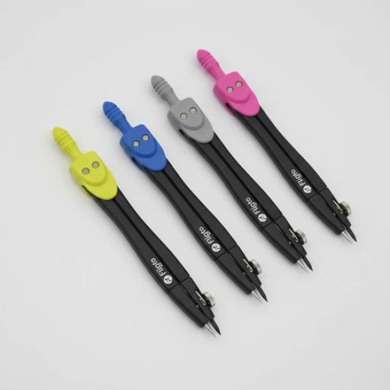 Compás Metalico +portamina Mina De Repuesto Y Estuche Dibujo