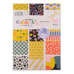 Papeles Ilustrados A5 180g 30 Hojas 15 Diseños Creativa