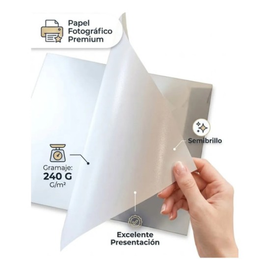 Papel Satinado Semibrillo Alta Definicion 240g 20h Fotografi