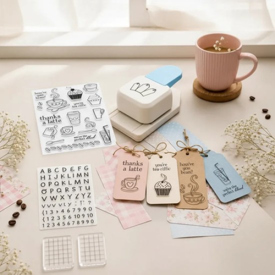 Kit Tags Personalizados Perforadora Y Muchos Sellos Divino