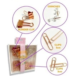 Kit Office Tendance Set De Escritorio Rosa Metálico X4