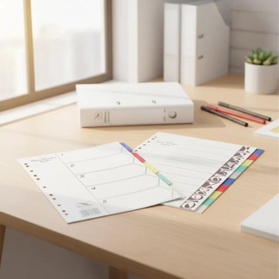 Separadores Para Bibliorato A4 5 Posiciones De Colores