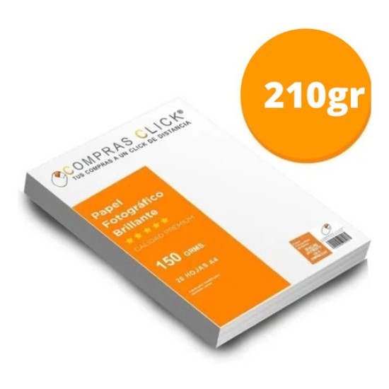 Papel Fotográfico Brillante 210gr 20 Hojas A4 Glossy Premium