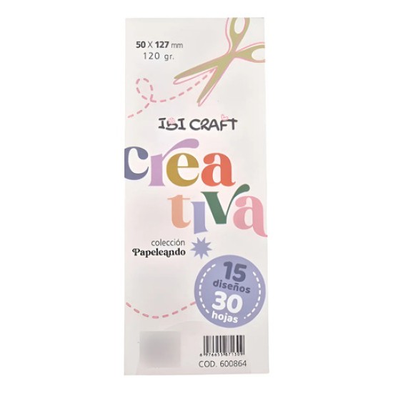 Papel Ilustrado Colección Creativa 5 x 13cm 120gr 30 Hojas