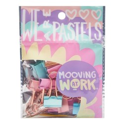 Apretapapeles Mooving Binder Pastel Metal 19mm Comprasclick