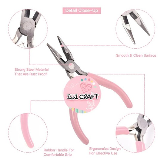Set De 3 Pinzas Y Alicate Para Joyería Ibi Craft