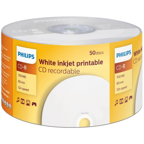 Philips Cd-r 700mb 52x Imprimible 50 Unidades Full Printable