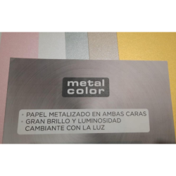 Opalina Metalizada METAL COLOR Dorado 250gr 10 hojas A4
